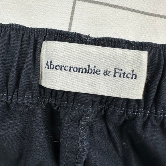 Abercrombie & Fitch Pants Women Large Black Jogger Cotton Baggy Ankle Drawstring - Picture 3 of 12